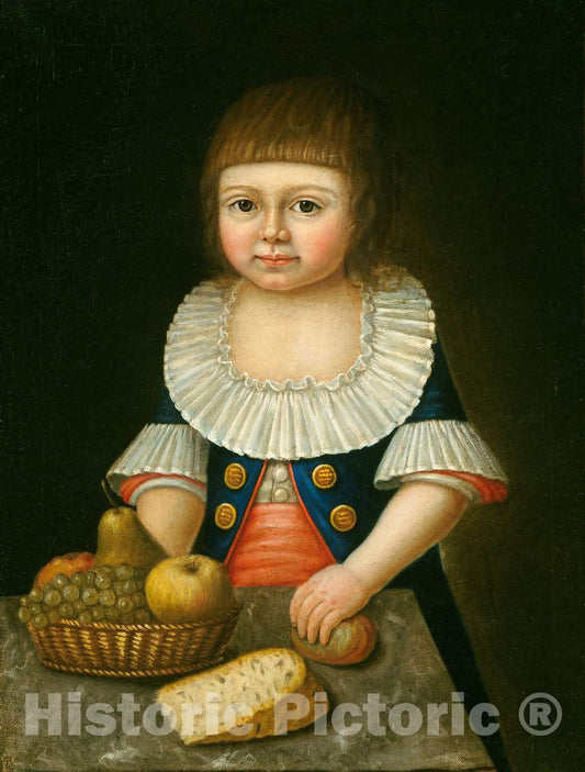 Art Print : Boy with a Basket of Fruit, c. 1790 - Vintage Wall Art