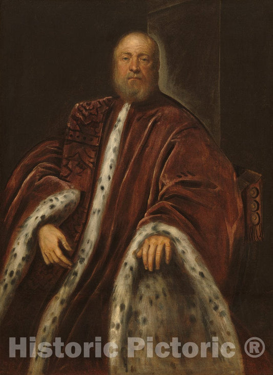 Art Print : Jacopo Tintoretto, A Procurator of Saint Mark's, c.1580 - Vintage Wall Art