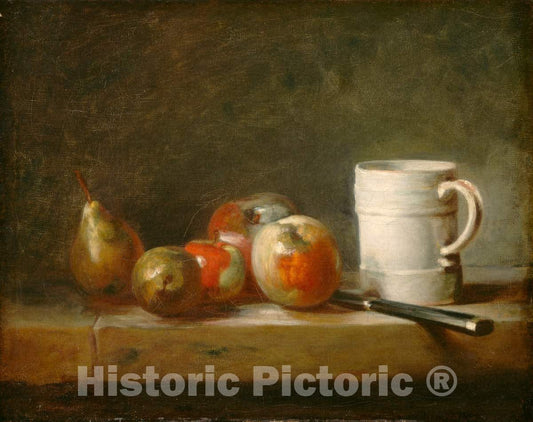 Art Print : Jean SimÃ©on Chardin, Still Life with a White Mug, c. 1764 - Vintage Wall Art