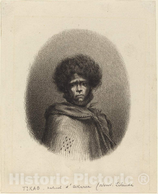 Art Print : Charles Meryon, Tikao, Naturel d'Akaroa - Vintage Wall Art