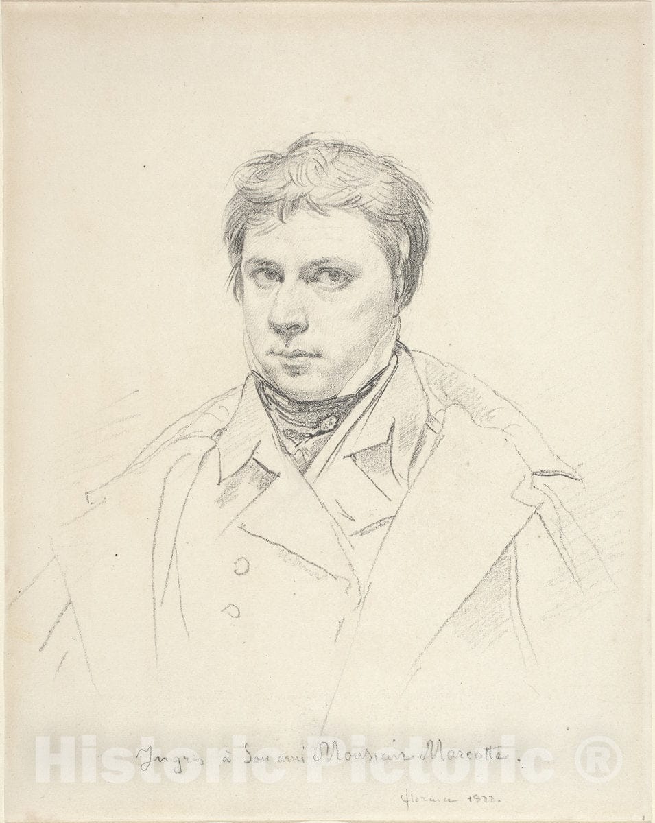 Art Print : Auguste-Dominique Ingres, Self-Portrait, 1822 - Vintage Wall Art