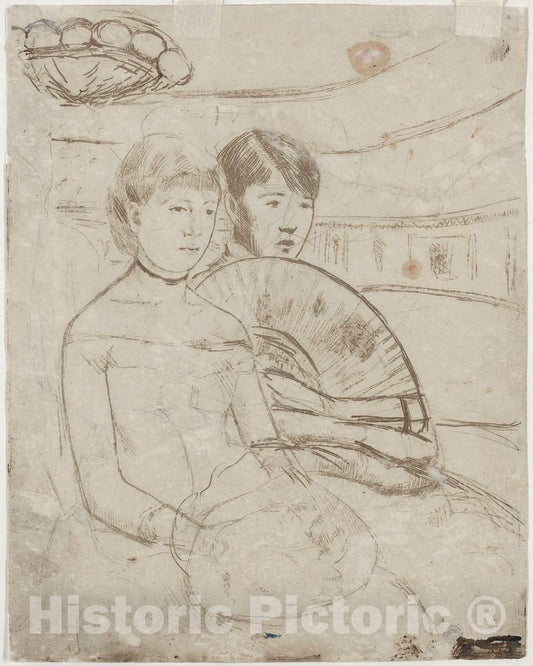 Art Print : Mary Cassatt, The Loge [Verso], 1882 - Vintage Wall Art