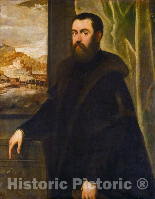 Art Print : Jacopo Tintoretto, Portrait of a Venetian Senator, c. 1570 - Vintage Wall Art