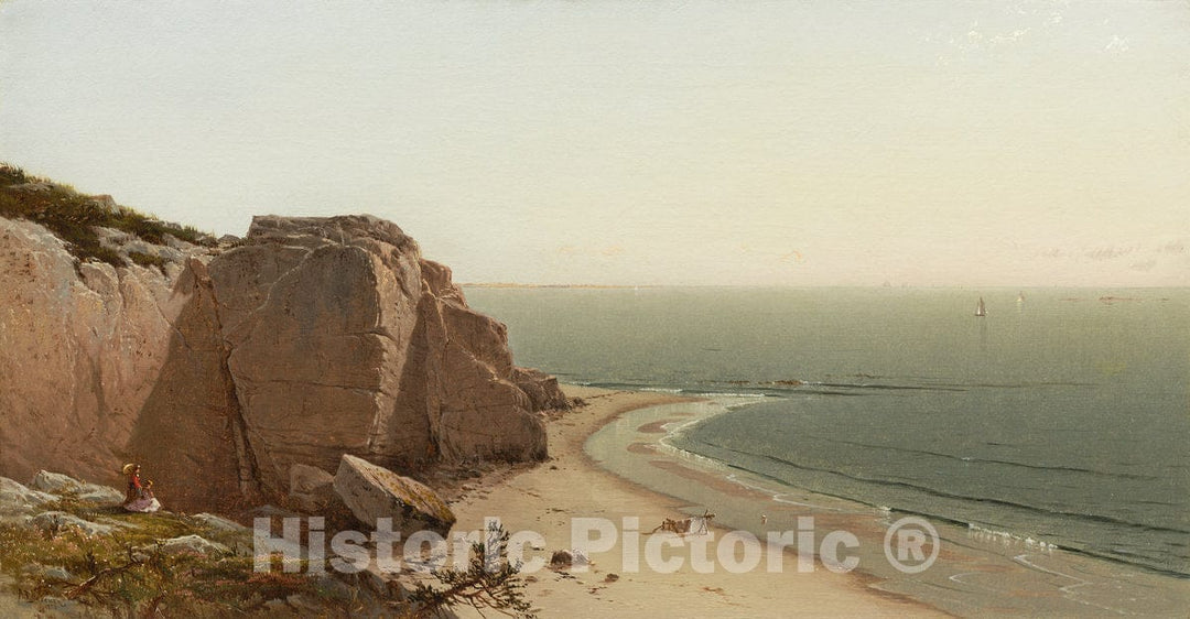 Art Print : Alfred Thompson Bricher, A Quiet Day Near Manchester, 1873 - Vintage Wall Art