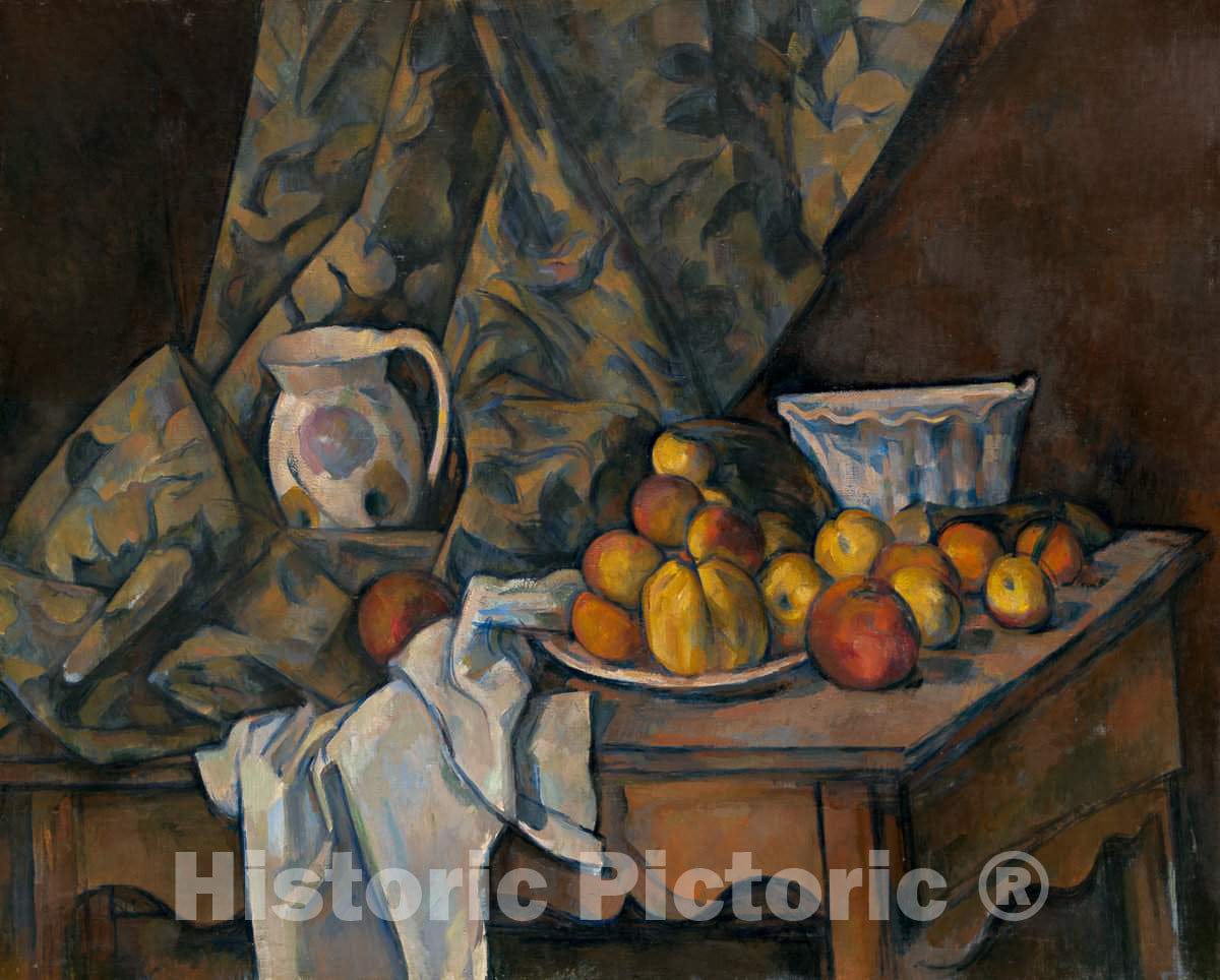 Art Print : Paul CÃ©zanne, Still Life with Apples and Peaches, c. 1905 - Vintage Wall Art