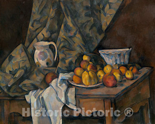 Art Print : Paul CÃ©zanne, Still Life with Apples and Peaches, c. 1905 - Vintage Wall Art