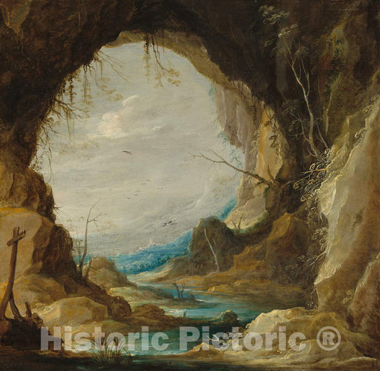 Art Print : David Teniers The Younger, Vista from a Grotto, 1630s - Vintage Wall Art
