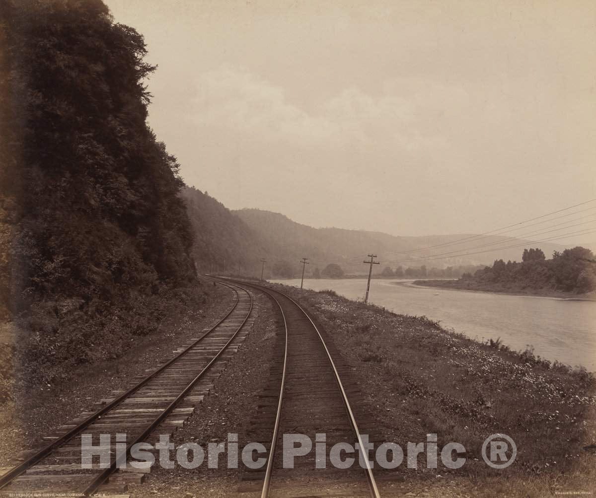 Art Print : William H. Rau, Hemlock Run Curve, Near Towanda, c. 1895 - Vintage Wall Art