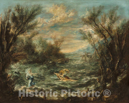 Art Print : Alessandro Magnasco, Christ at The Sea of Galilee, c. 1740 - Vintage Wall Art