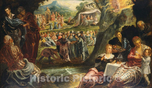 Art Print : Jacopo Tintoretto, The Worship of The Golden Calf, c. 1560 - Vintage Wall Art