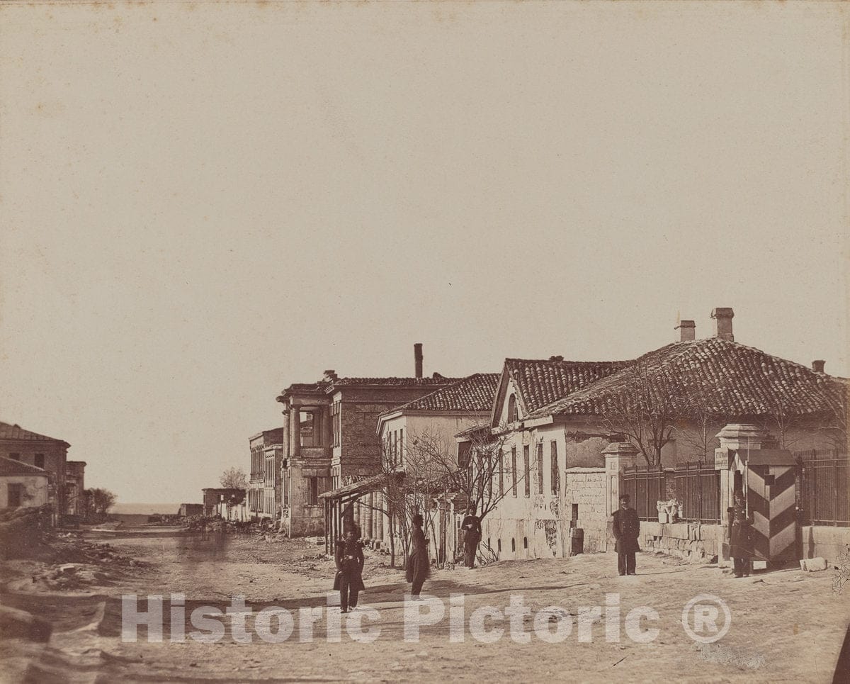 Art Print : James Robertson, View of Street with Soldiers, 1855-1856 - Vintage Wall Art