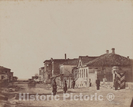 Art Print : James Robertson, View of Street with Soldiers, 1855-1856 - Vintage Wall Art