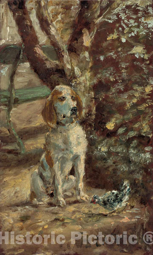 Art Print : Henri de Toulouse-Lautrec, The Artist's Dog FlÃ¨che, c. 1881 - Vintage Wall Art