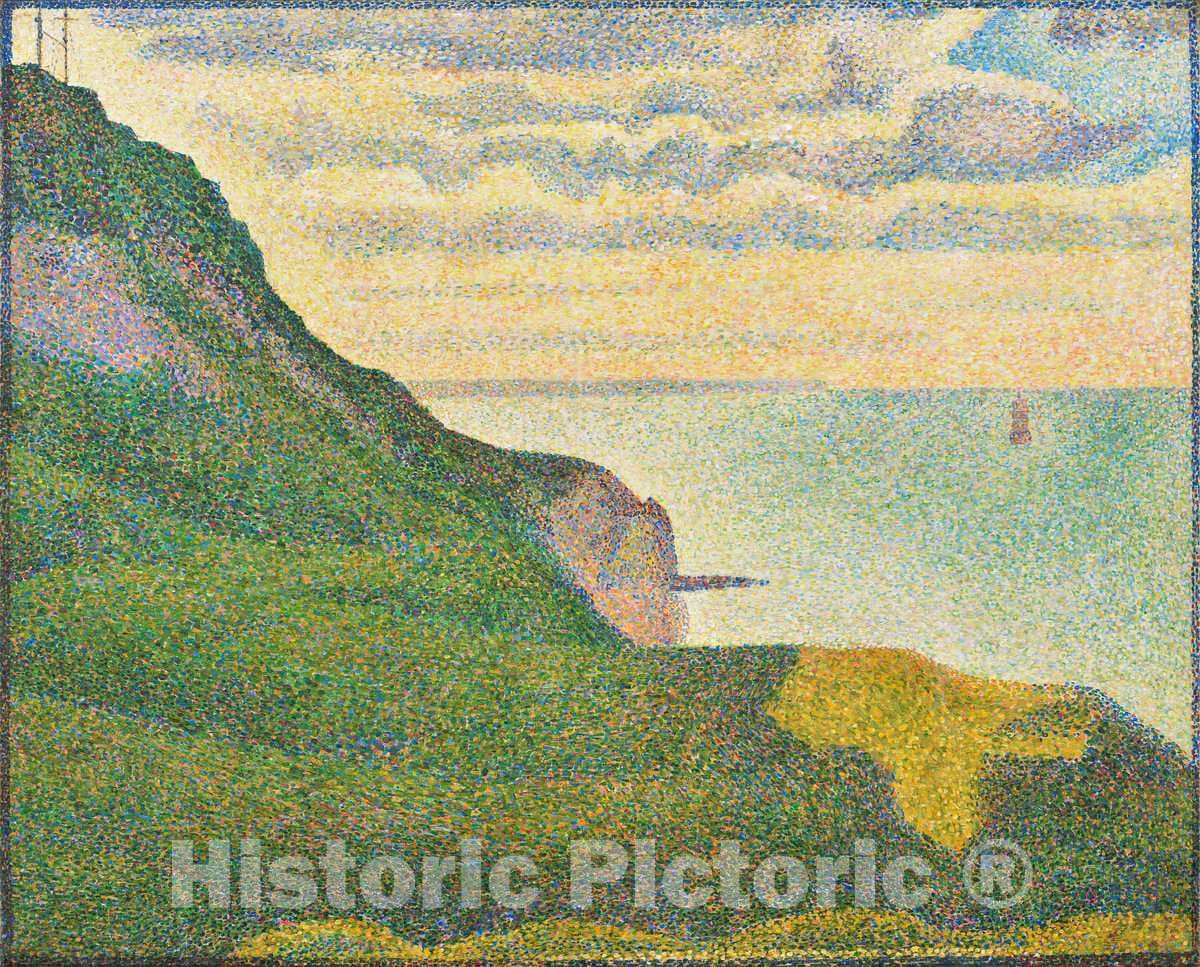 Art Print : Georges Seurat, Seascape at Port-en-Bessin, Normandy, 1888 - Vintage Wall Art