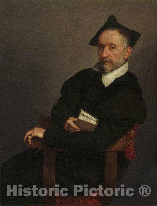 Art Print : Giovanni Battista Moroni, Titian's Schoolmaster, c. 1575 - Vintage Wall Art