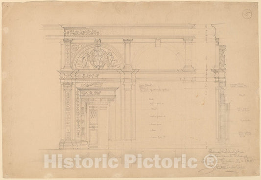 Art Print : John Russell Pope, Siena Cathedral, Entrance to Library, c. 1896 - Vintage Wall Art