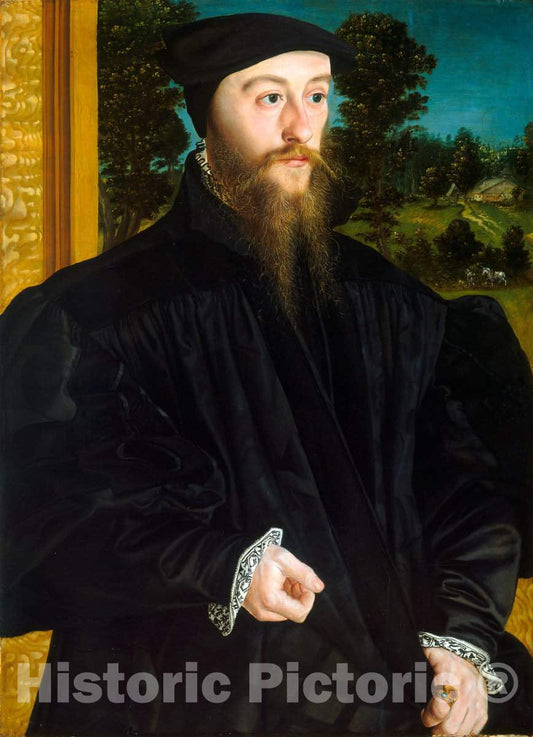 Art Print : Hans Mielich, A Member of The FrÃ¶schl Family, c.1540 - Vintage Wall Art