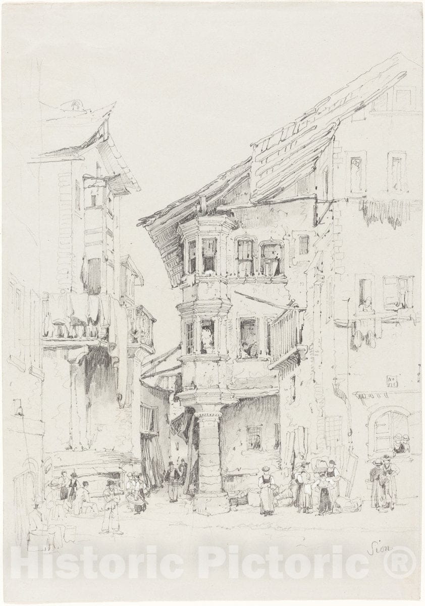 Art Print : Samuel Prout, Sion, c. 1830 - Vintage Wall Art