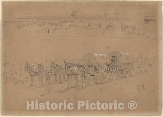 Art Print : Winslow Homer, Supply Train, 1864 - Vintage Wall Art