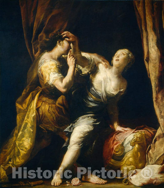 Art Print : Giuseppe Maria Crespi, Tarquin and Lucretia, c.1698 - Vintage Wall Art