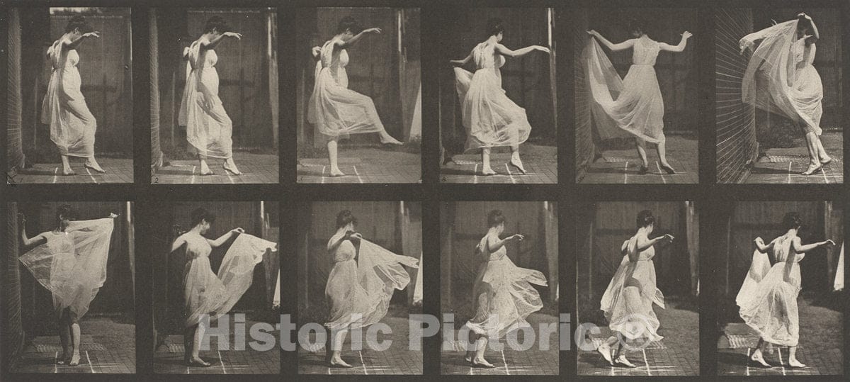 Art Print : Eadweard Muybridge, Plate Number 188. Dancing (Fancy), 1887 - Vintage Wall Art