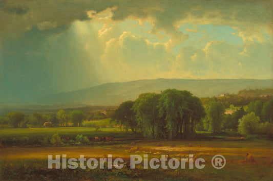Art Print : George Inness, Harvest Scene in The Delaware Valley, 1867 - Vintage Wall Art