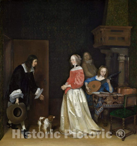 Art Print : Gerard TER Borch The Younger, The Suitor's Visit, c. 1658 - Vintage Wall Art