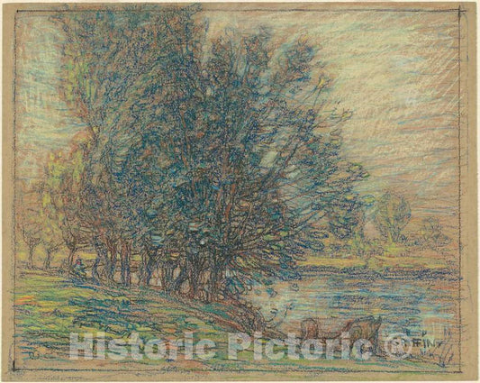 Art Print : Walter Griffin, Willows, Longpre, France, 1911-1918 - Vintage Wall Art