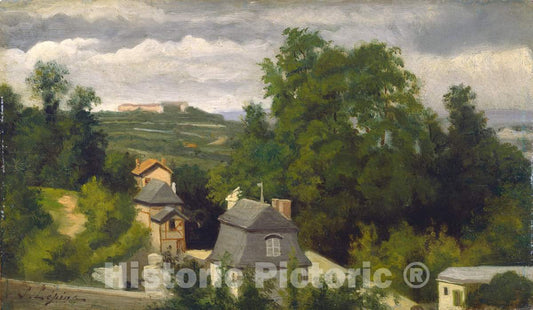 Art Print : Stanislas LÃ©pine, View on The Outskirts of Caen, c.1874 - Vintage Wall Art