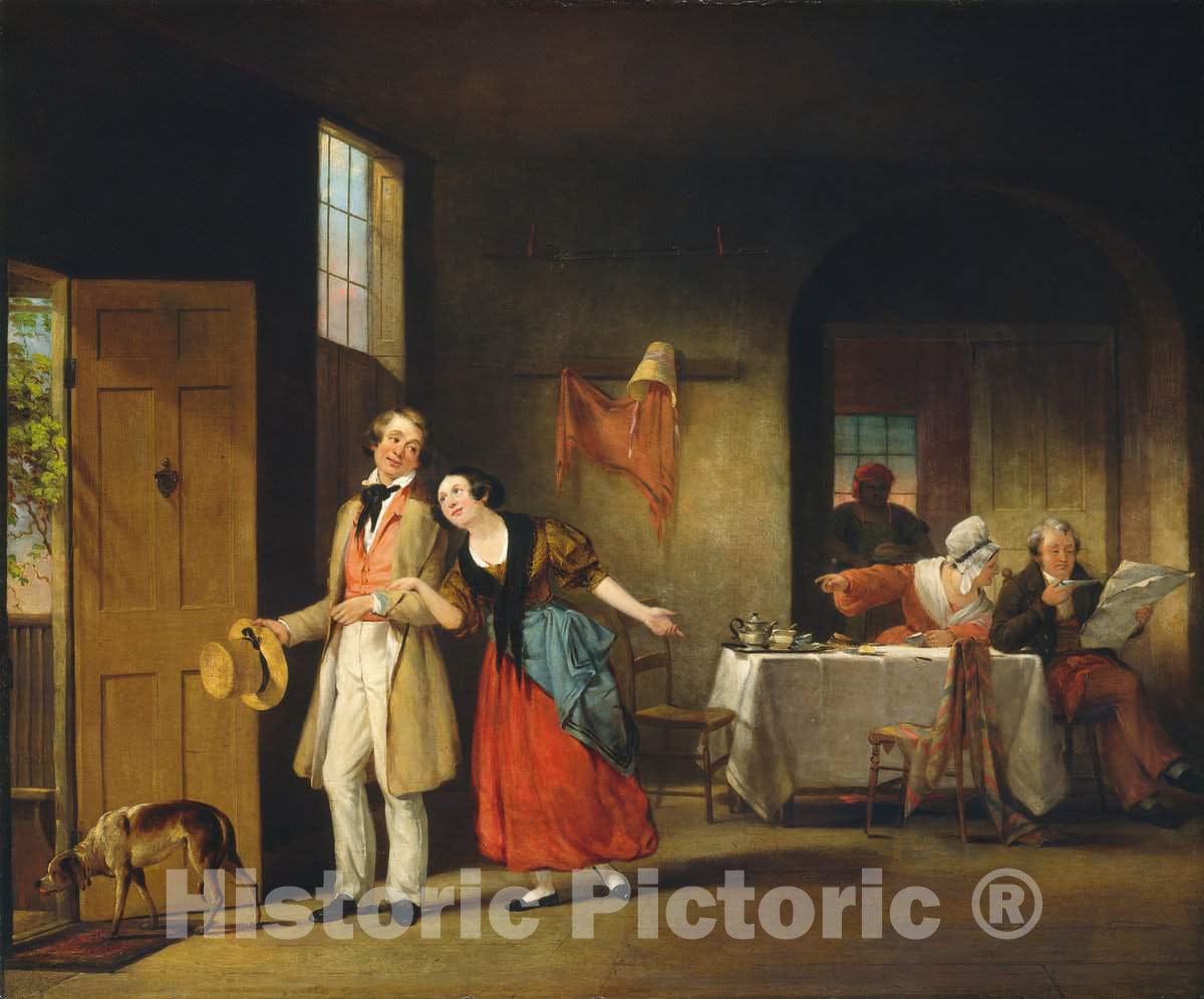 Art Print : Francis William Edmonds, The Bashful Cousin, c. 1841-1842 - Vintage Wall Art