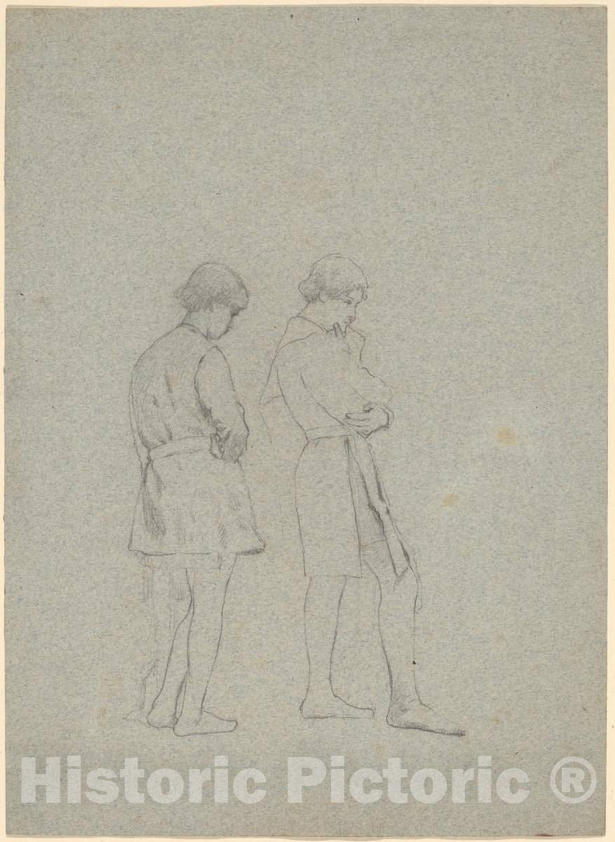 Art Print : Thomas Hovenden, Studies for Elaine, c. 1880 - Vintage Wall Art