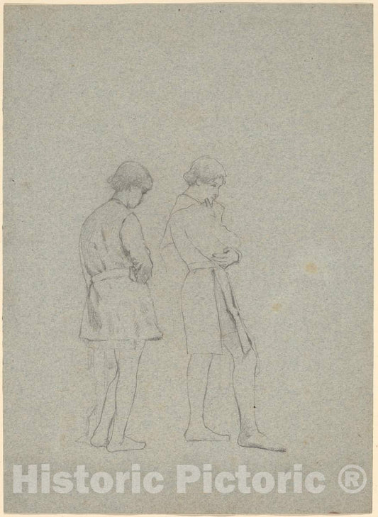 Art Print : Thomas Hovenden, Studies for Elaine, c. 1880 - Vintage Wall Art