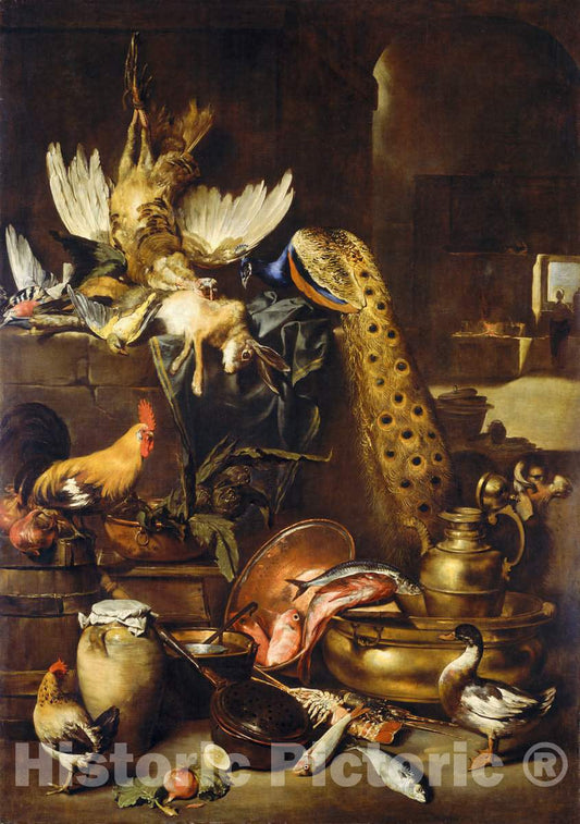 Art Print : Antonio Maria Vassallo, The Larder, c.1655 - Vintage Wall Art