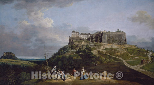 Art Print : Bernardo Bellotto, The Fortress of KÃ¶nigstein, 1756-1758 - Vintage Wall Art