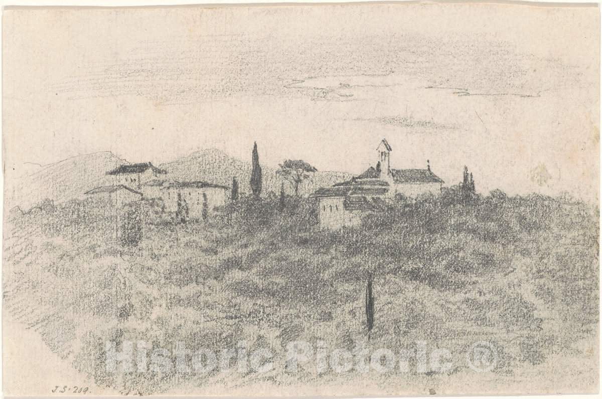 Art Print : John Singer Sargent, Monastery [Recto], 1870-1872 - Vintage Wall Art