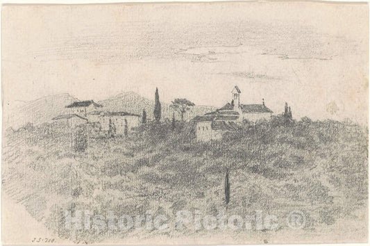 Art Print : John Singer Sargent, Monastery [Recto], 1870-1872 - Vintage Wall Art