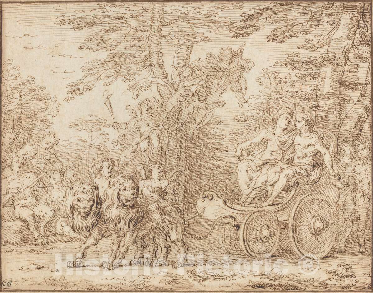 Art Print : Claude Gillot, The Triumph of Marriage - Vintage Wall Art