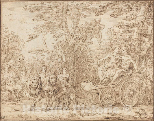 Art Print : Claude Gillot, The Triumph of Marriage - Vintage Wall Art