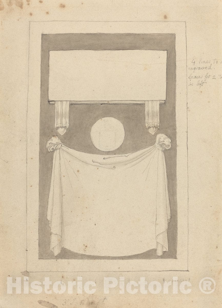 Art Print : John Flaxman, Three Inscription Fields - Vintage Wall Art