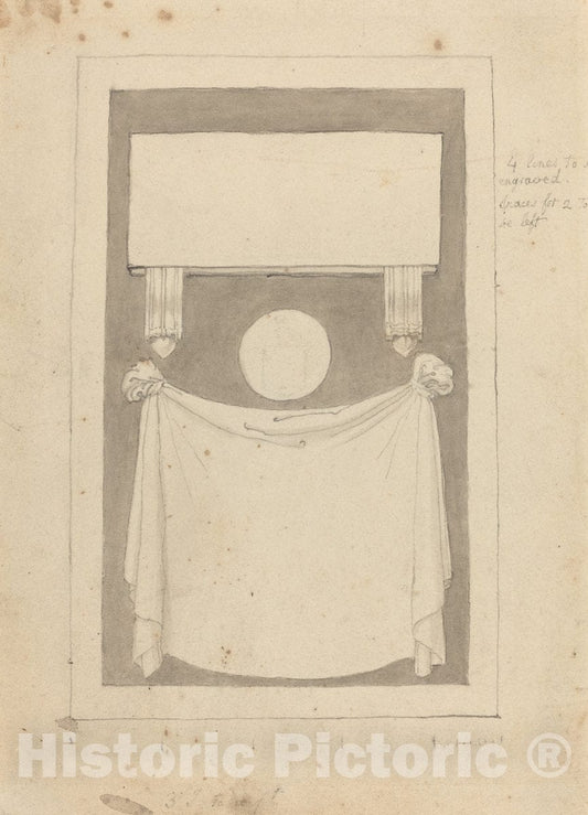 Art Print : John Flaxman, Three Inscription Fields - Vintage Wall Art