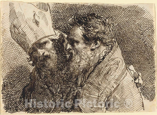 Art Print : Gaetano Gandolfi, Heads of Two Bishops - Vintage Wall Art