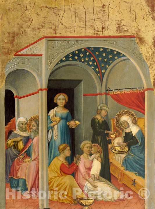 Art Print : Di Bartolo, The Nativity of The Virgin, c. 1400 - Vintage Wall Art