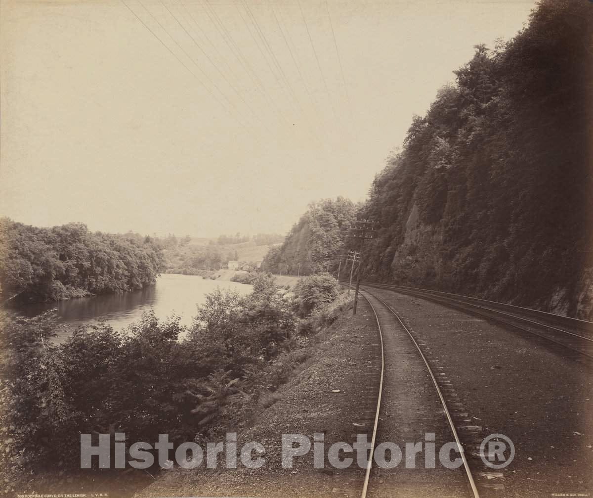Art Print : William H. Rau, Rockdale Curve, On The Lehigh, c. 1895 - Vintage Wall Art
