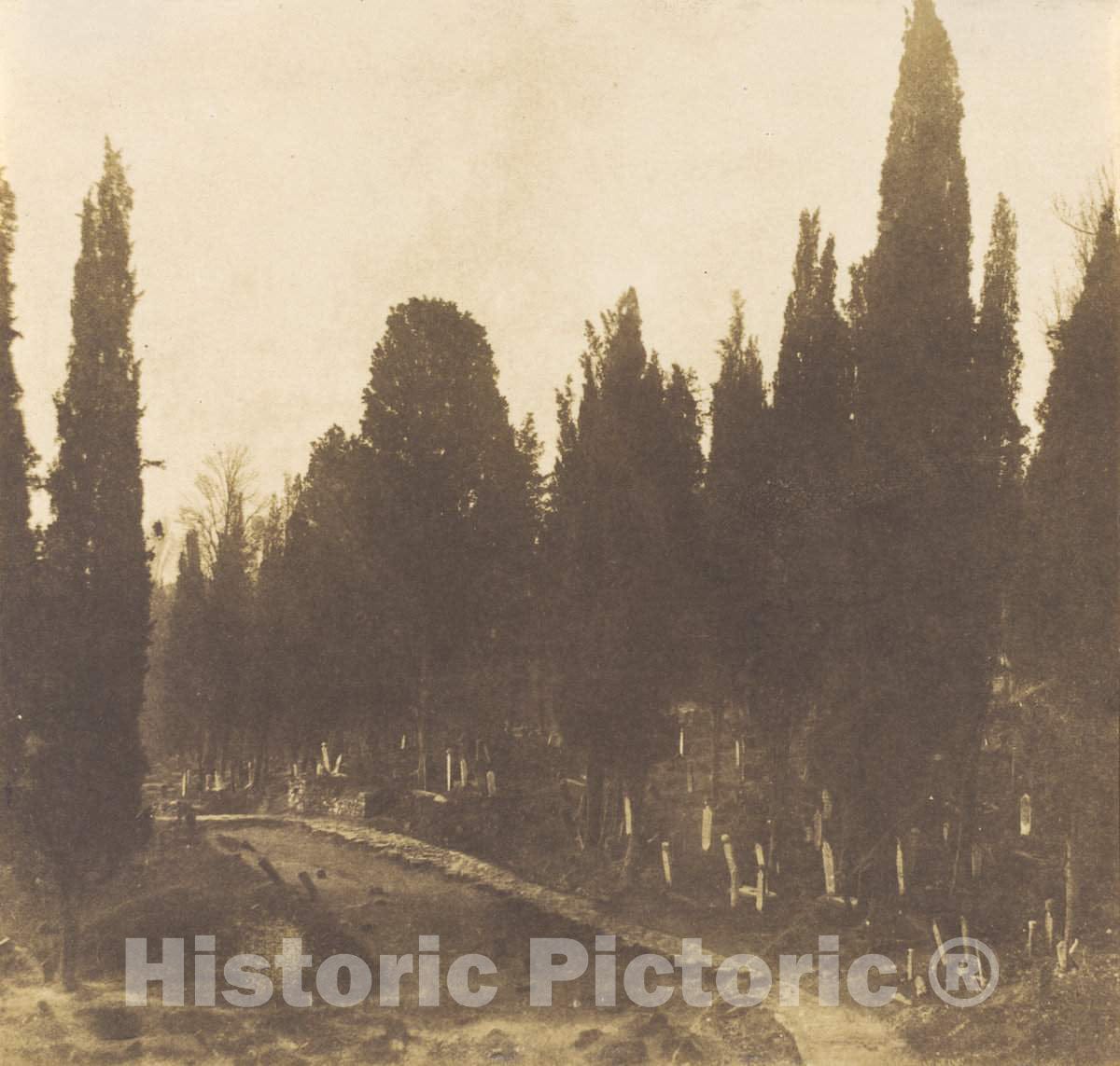 Art Print : Ernest De Caranza, Turkey: Scutari Cemetery, 1852 - Vintage Wall Art