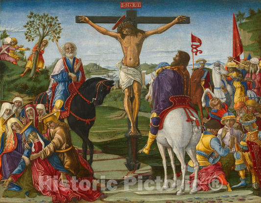 Art Print : Benvenuto di Giovanni, The Crucifixion, 1491 - Vintage Wall Art