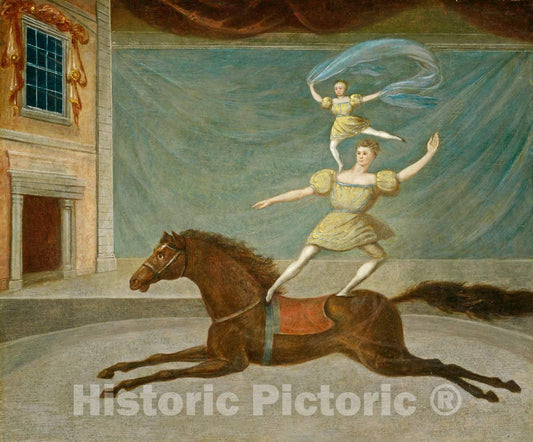 Art Print : The Mounted Acrobats, 1825 or After - Vintage Wall Art