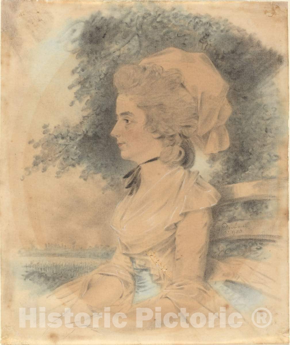 Art Print : John Downman, Mrs. George Mills, 1783 - Vintage Wall Art