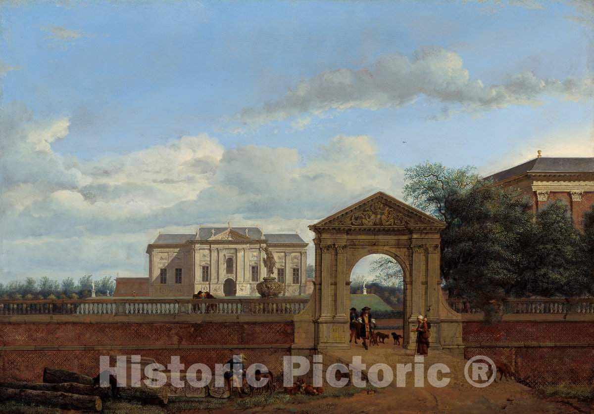 Art Print : Jan Van der Heyden, an Architectural Fantasy, c. 1670 - Vintage Wall Art