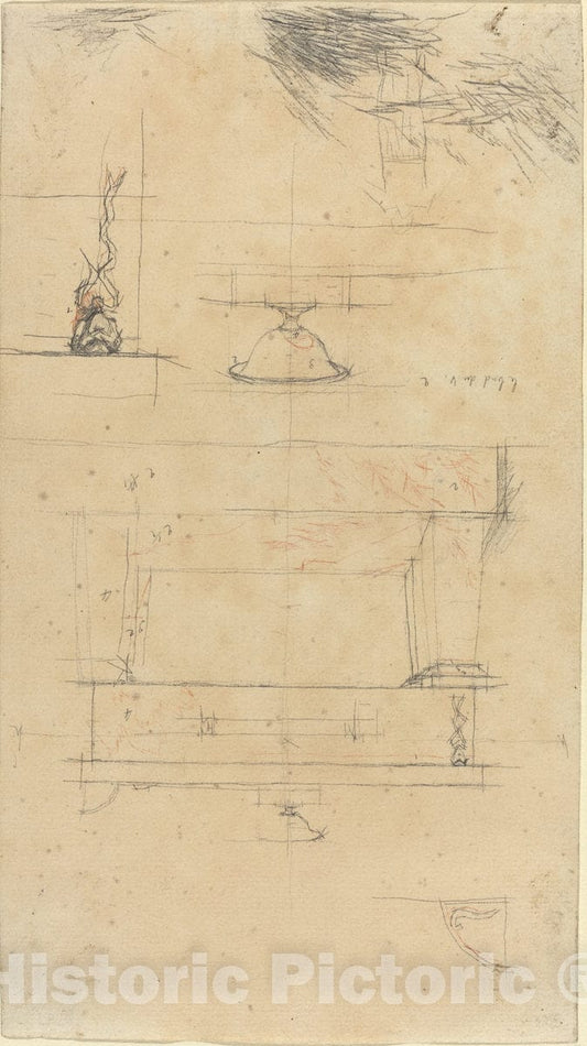 Art Print : Charles Meryon, Moliere's Tomb, c. 1854 - Vintage Wall Art