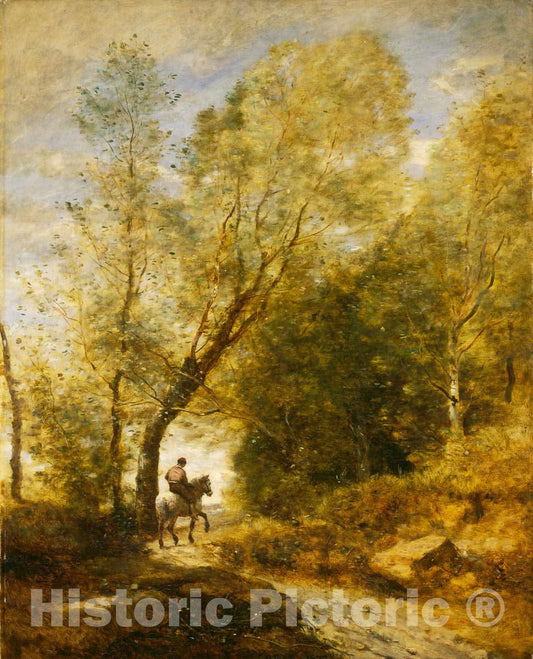Art Print : Baptiste-Camille Corot, The Forest of Coubron, 1872 - Vintage Wall Art